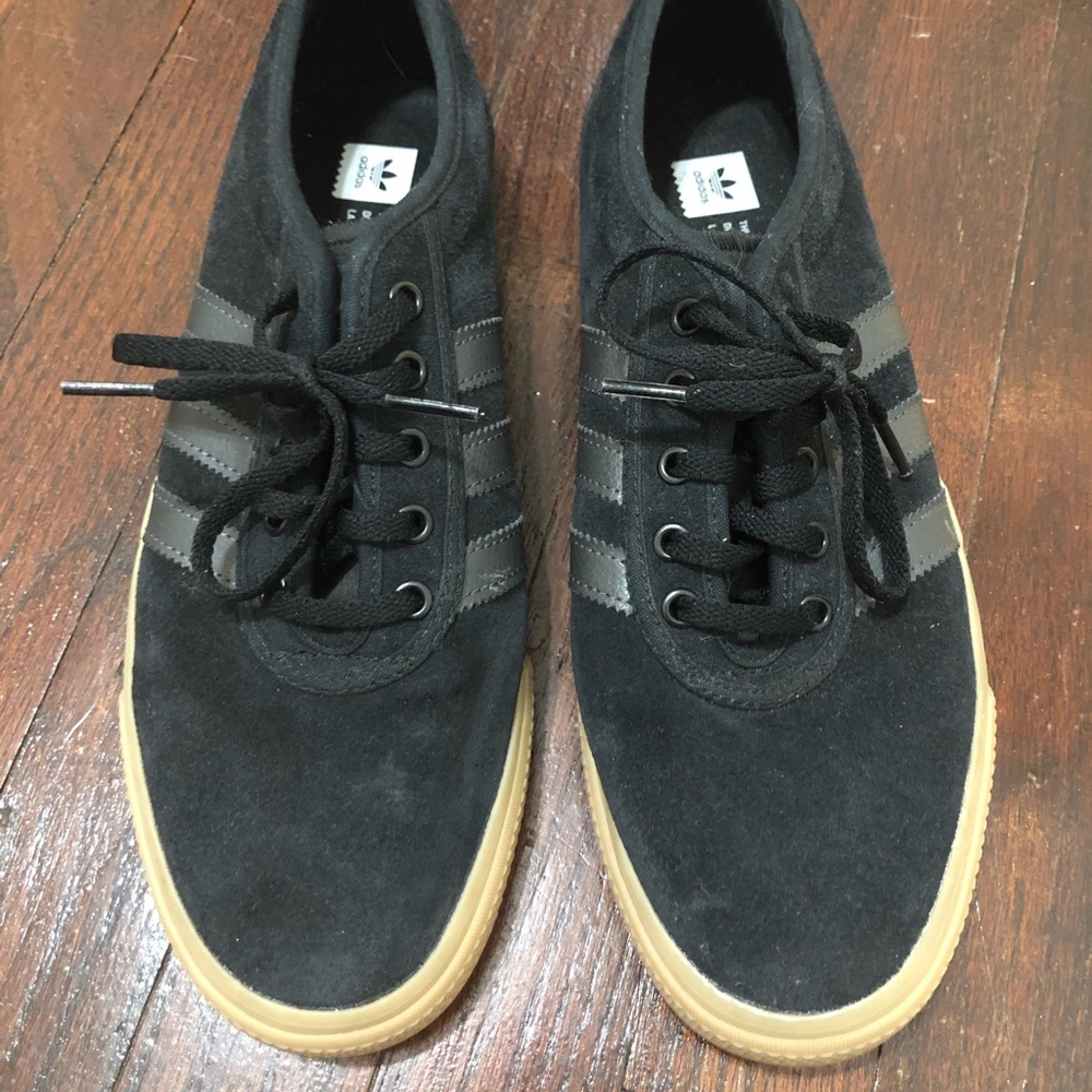 Men’s Black Adidas Shoes with Gum Soles